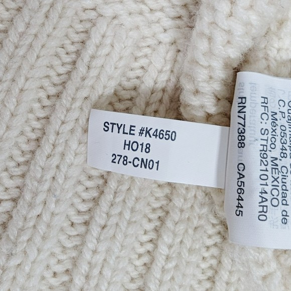 J. Crew Wool Blend Fair Isle Ski Sweater   M Ivory/Blue/Red/Gold Off White K4650 - Picture 6 of 6